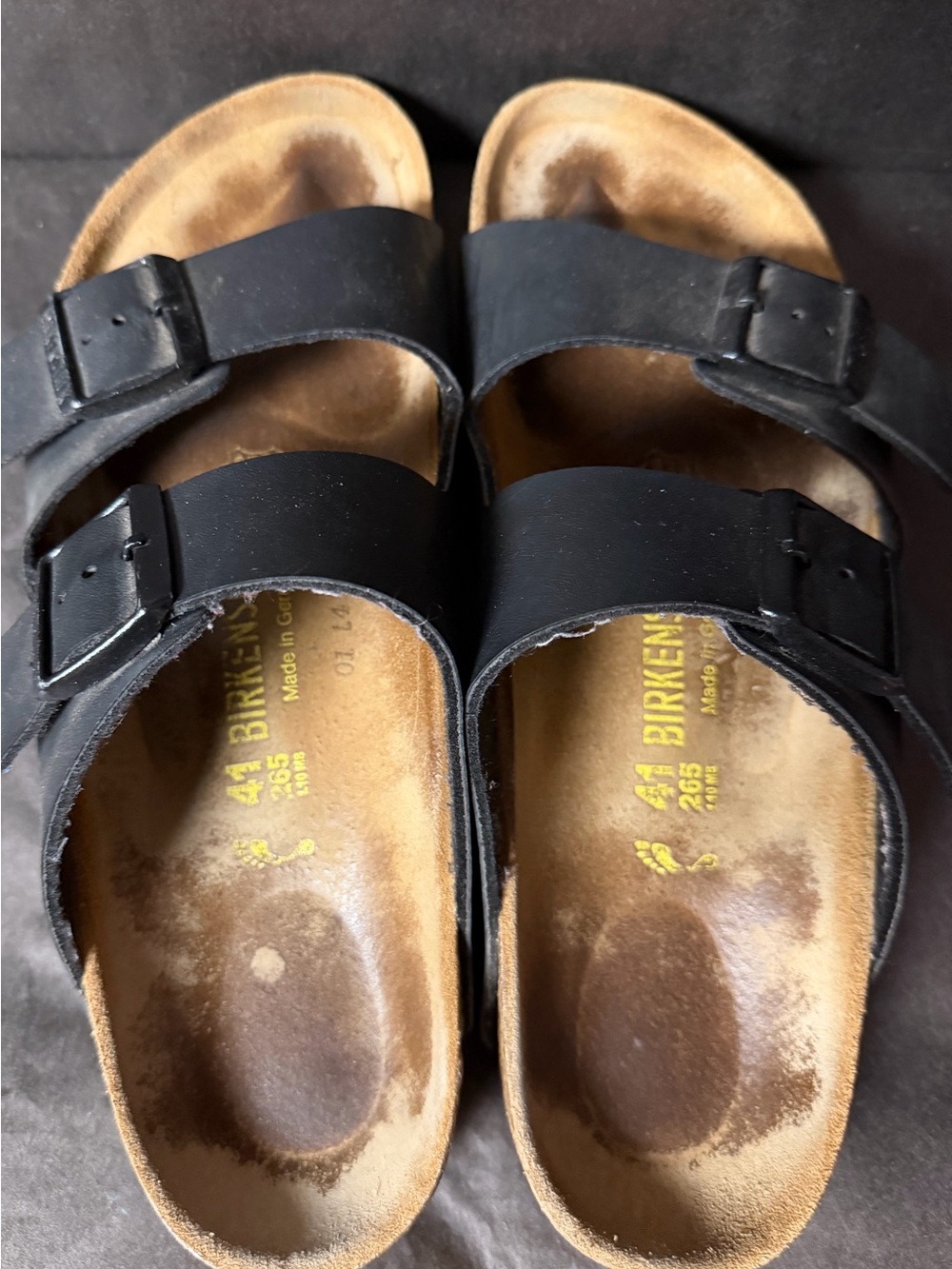 Birkenstock Black Leather Double Strap Arizona Sandals - Picture 7 of 7